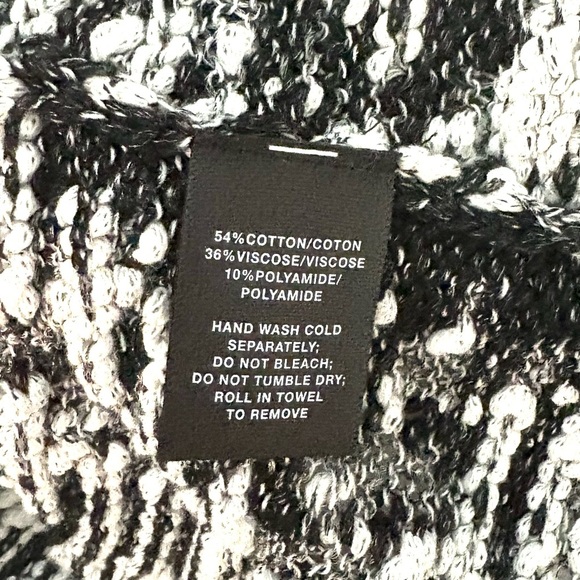 LAFAYETTE 148 New York Open Knit Top, black and white cap sleeve - Picture 6 of 9